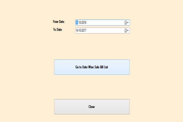 Select Dtes to view Bill Detail